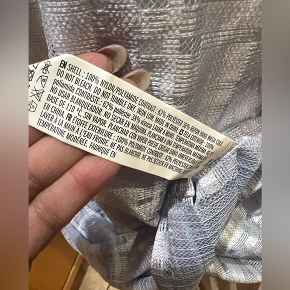 ENGLISH FACTORY Gridded baby blue dress size Small NWT with white slip dress - Picture 11 of 17